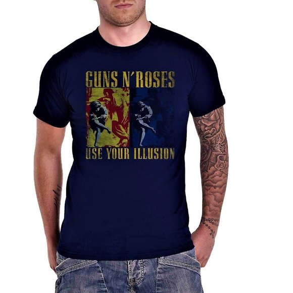 Guns N Roses Use Your Illusion metal rock Official T-Shirt L NWT made in UK - Picture 1 of 4